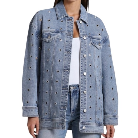 Avec Les Filles Jackets & Blazers - AVEC LES FILLES GROMMET DENIM JACKET XL